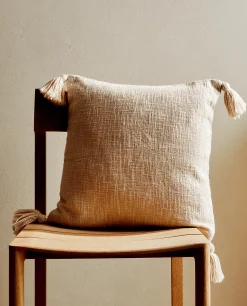 ZARA Home Throw Pillow Cover With Tassels