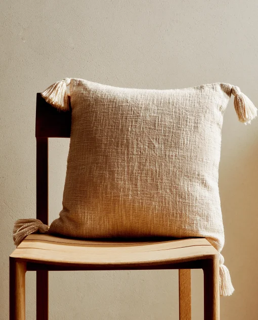 ZARA Home Throw Pillow Cover With Tassels