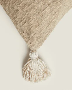 ZARA Home Throw Pillow Cover With Tassels