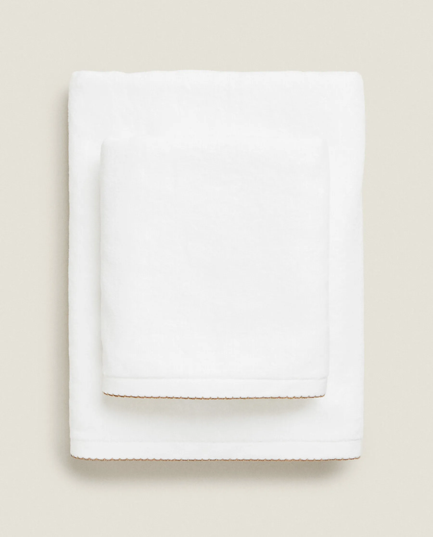 ZARA Home Velour Towel With Trim Detail