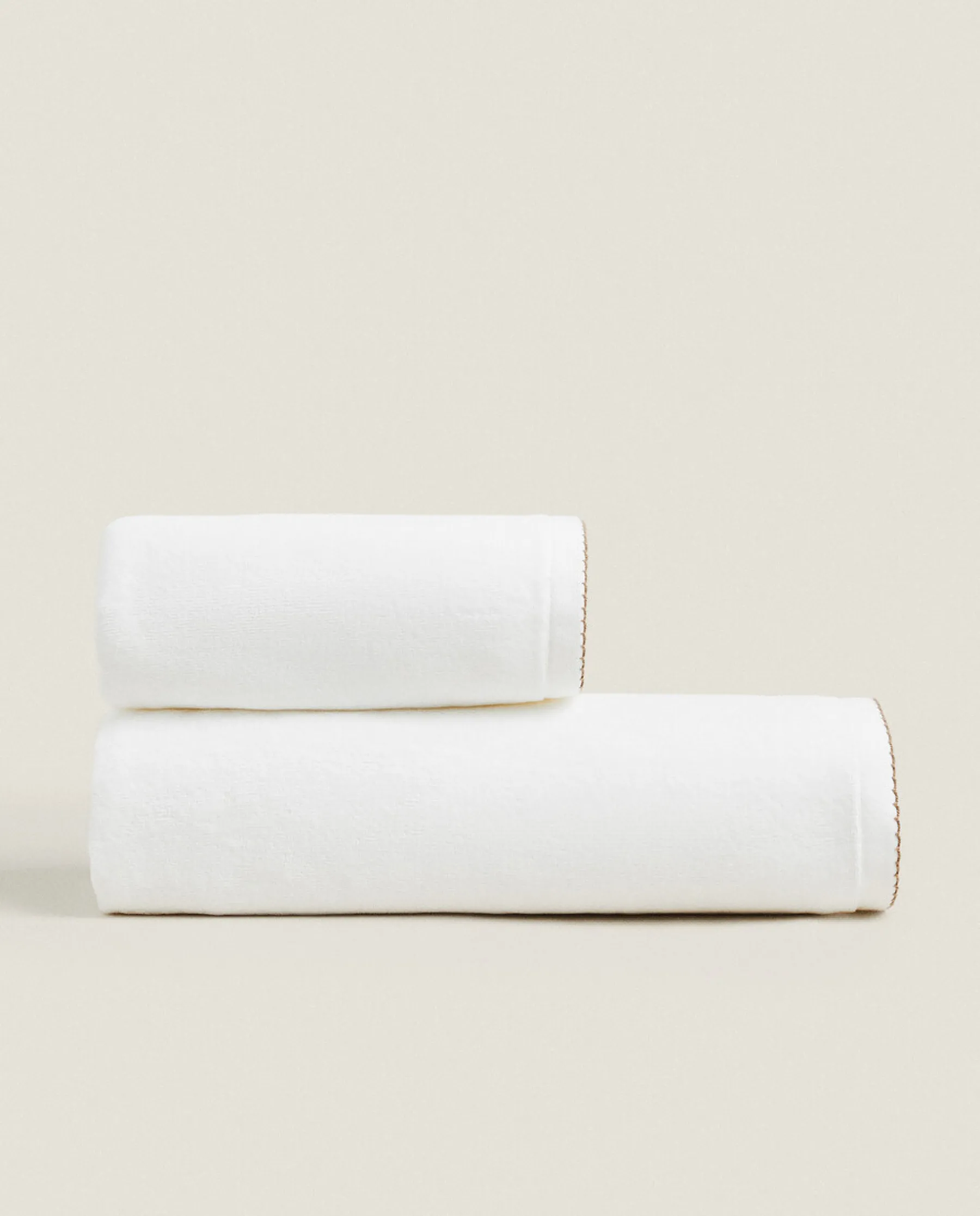 ZARA Home Velour Towel With Trim Detail