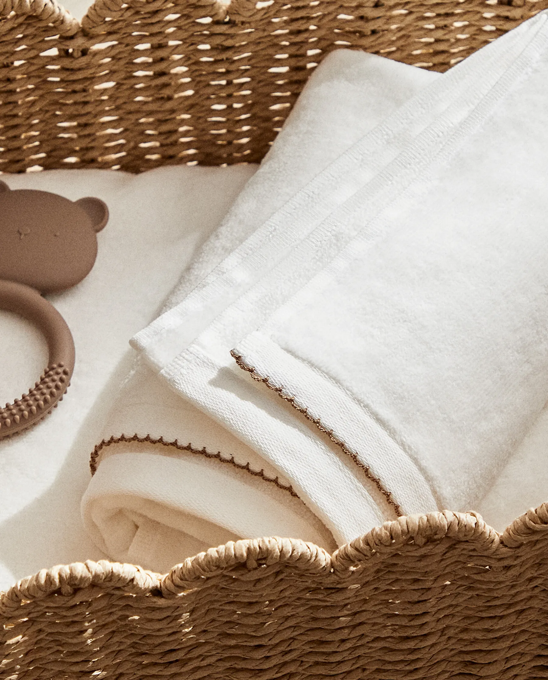 ZARA Home Velour Towel With Trim Detail