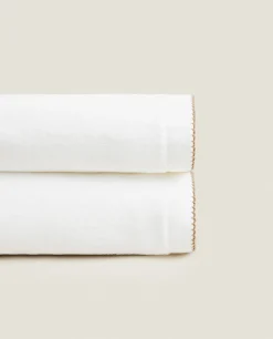 ZARA Home Velour Towel With Trim Detail