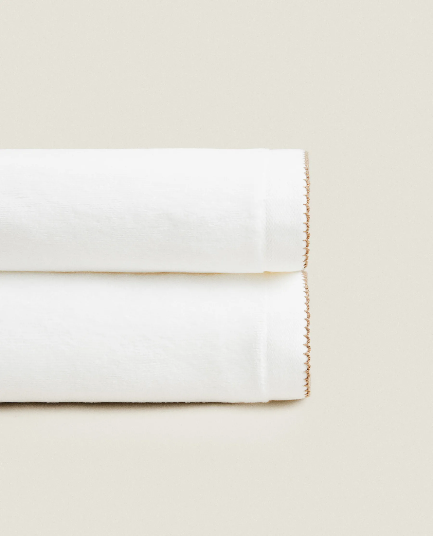 ZARA Home Velour Towel With Trim Detail