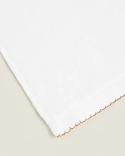 ZARA Home Velour Towel With Trim Detail