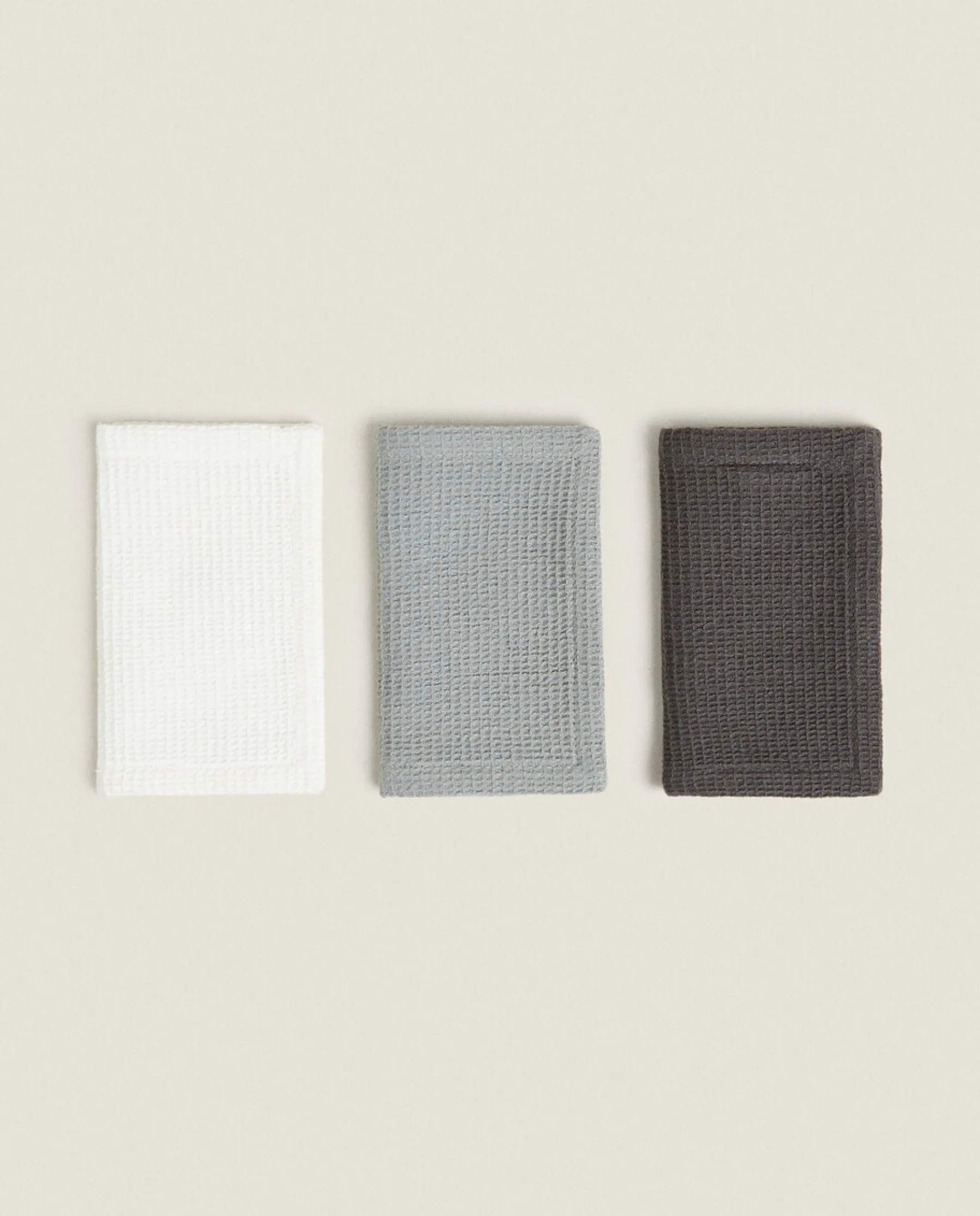 ZARA Home Waffle Mini Kitchen Towel (Pack Of 3)