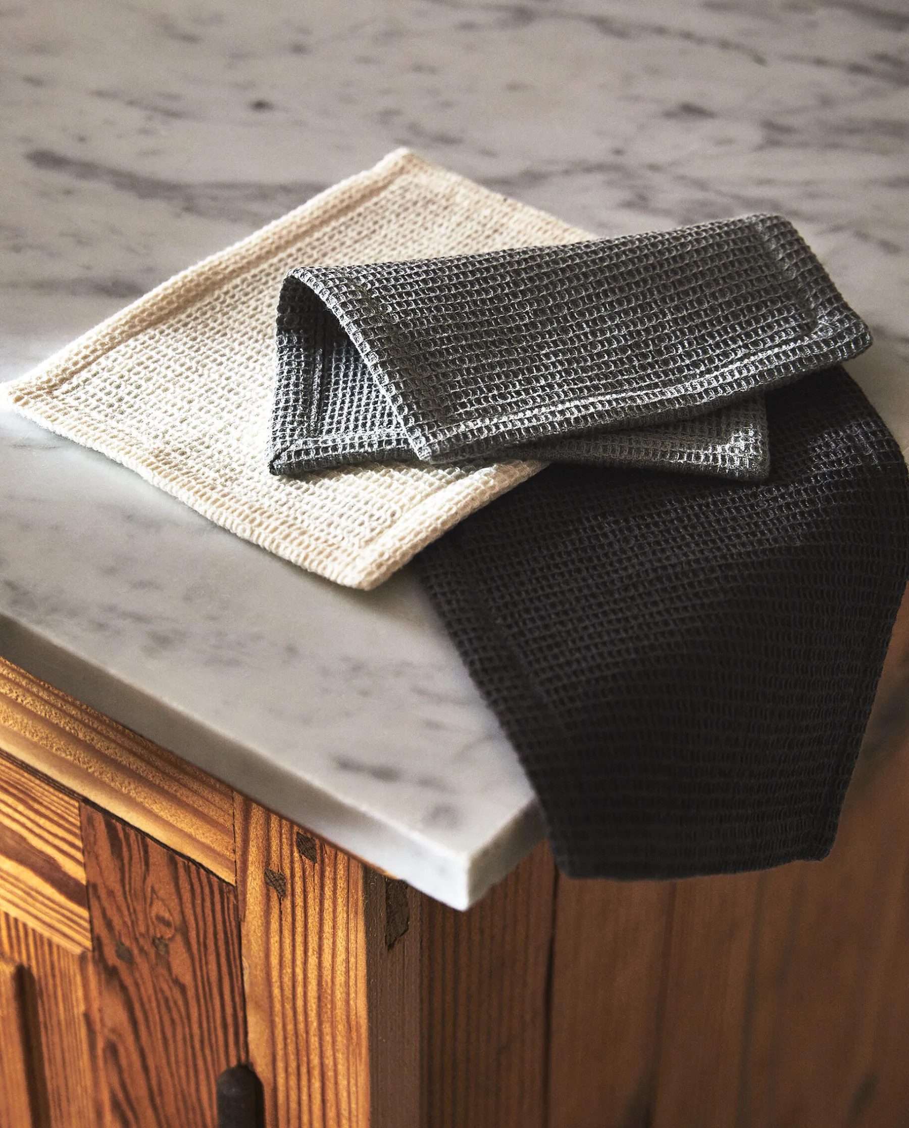 ZARA Home Waffle Mini Kitchen Towel (Pack Of 3)