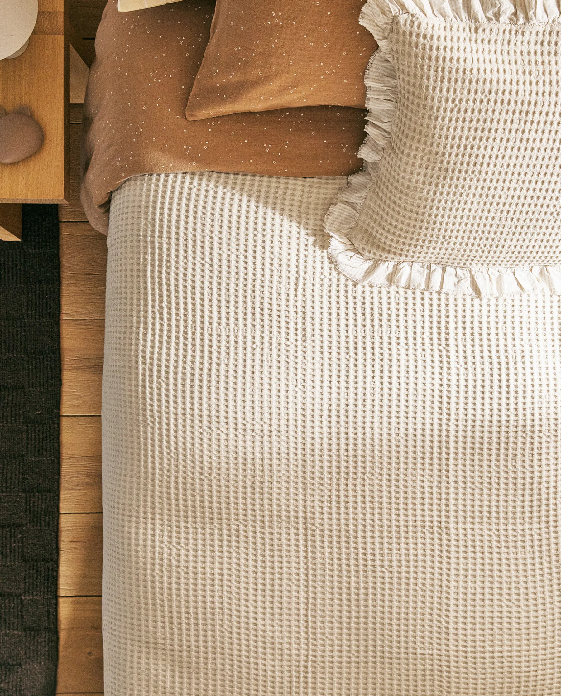 ZARA Home Waffle Texture Cotton Bedspread