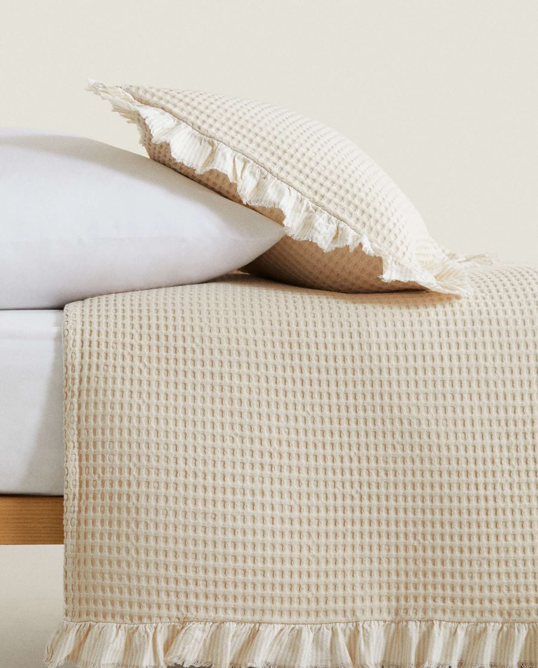 ZARA Home Waffle Texture Cotton Bedspread