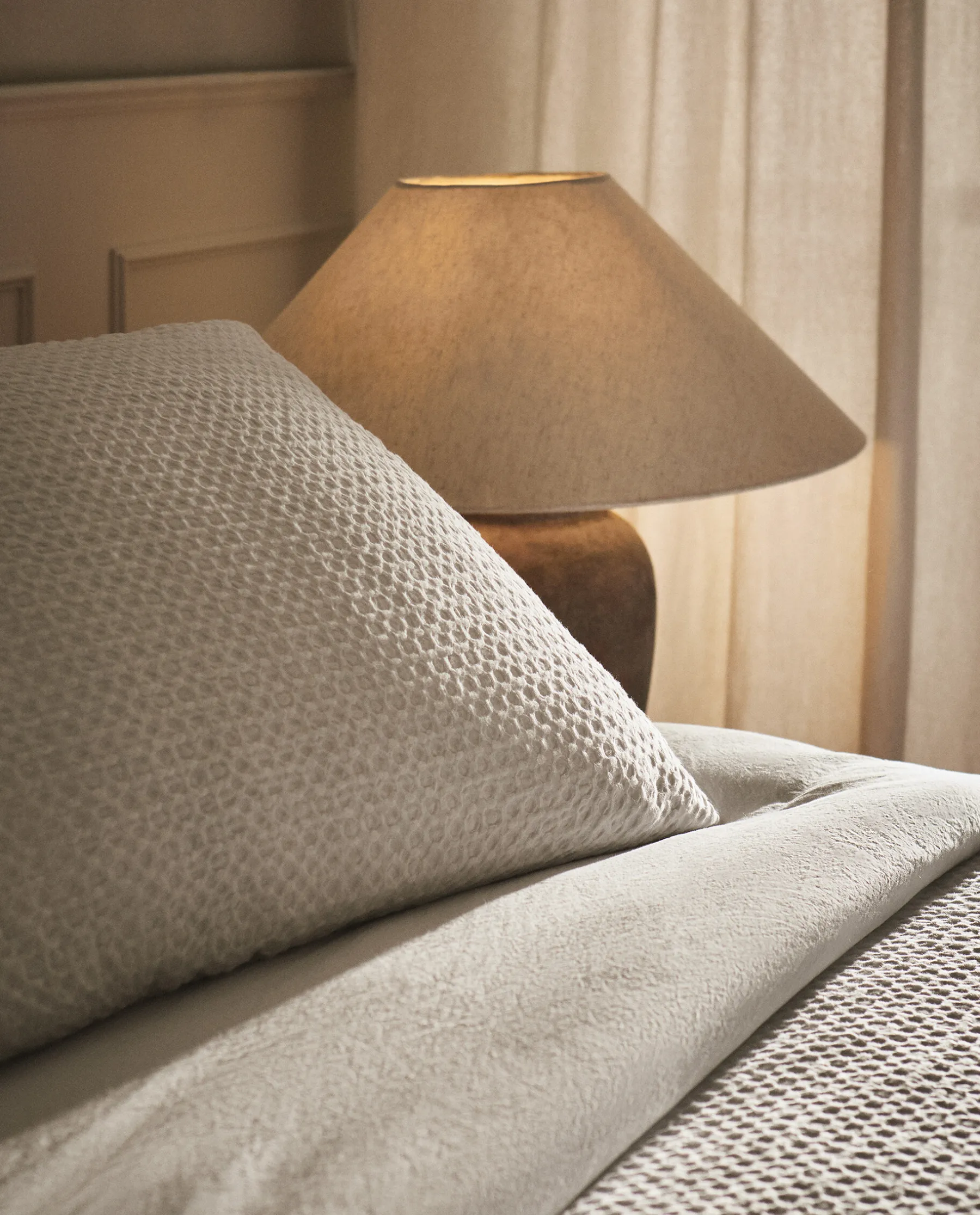 ZARA Home Waffle-Knit Pillowcase