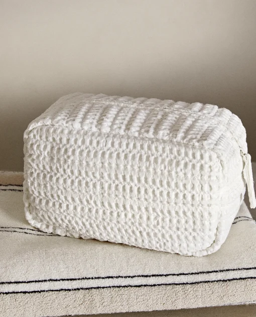ZARA Home Waffle-Texture Fabric Toiletry Bag