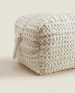 ZARA Home Waffle-Texture Fabric Toiletry Bag
