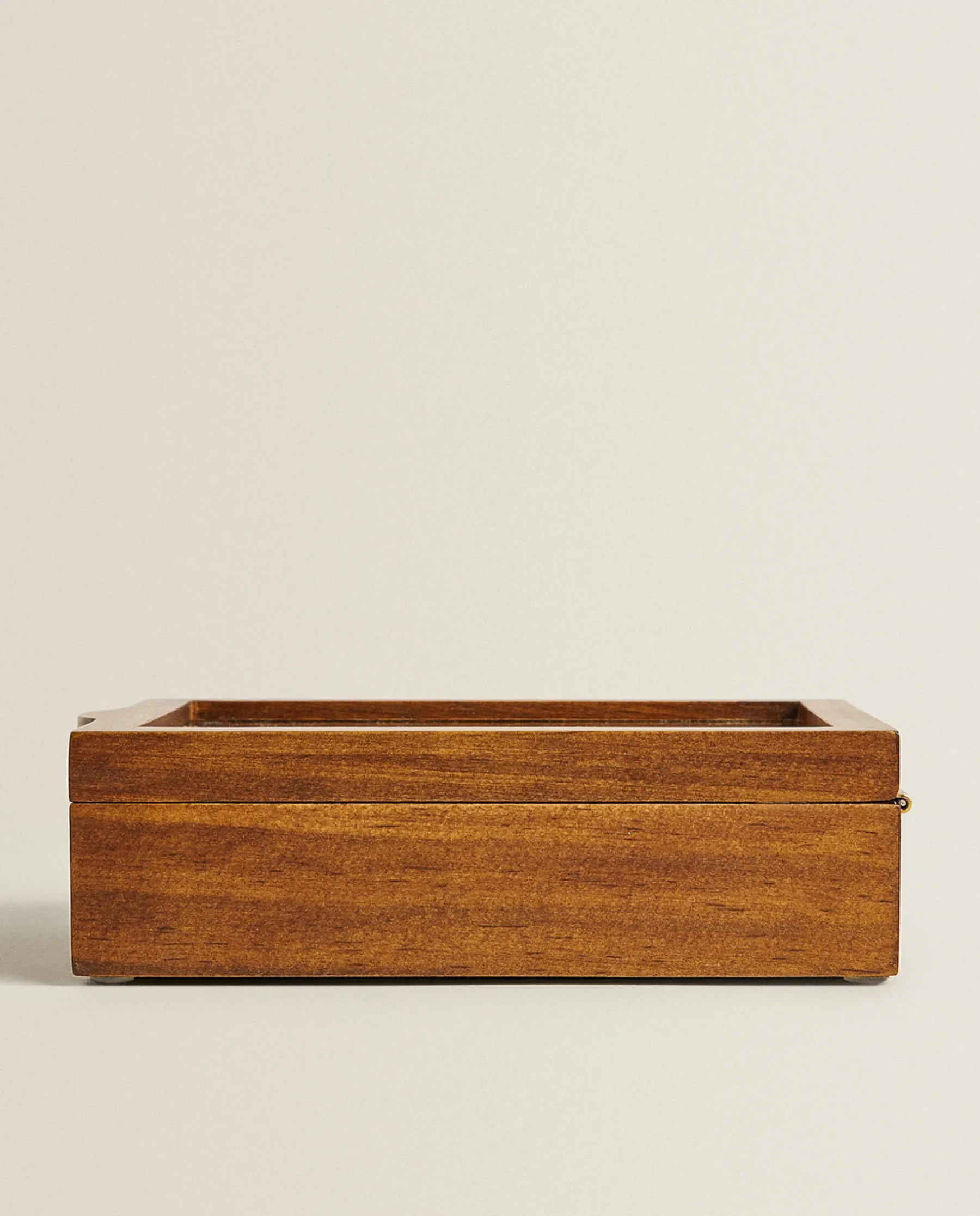 ZARA Home Wood And Linen Jewelry Box