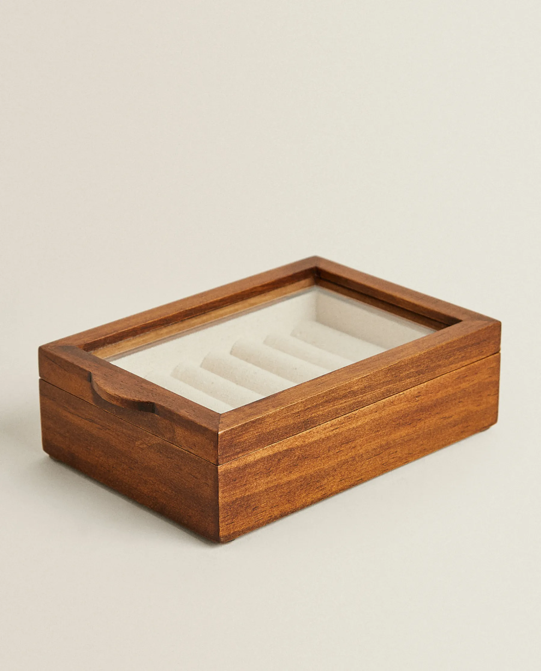 ZARA Home Wood And Linen Jewelry Box