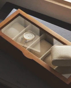 ZARA Home Wood And Linen Watch Box