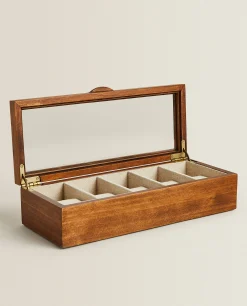 ZARA Home Wood And Linen Watch Box