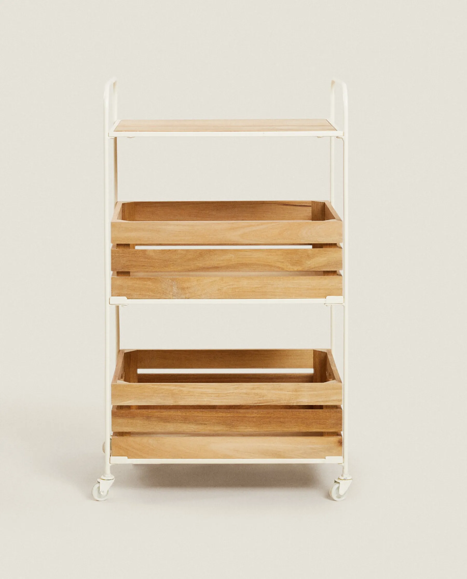 ZARA Home Wood And Metal Storage Cart