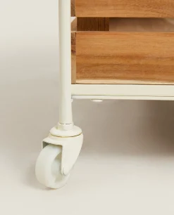 ZARA Home Wood And Metal Storage Cart