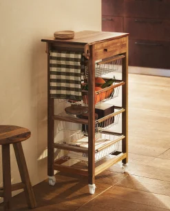 ZARA Home Wood And Metal Storage Furniture With Wheels