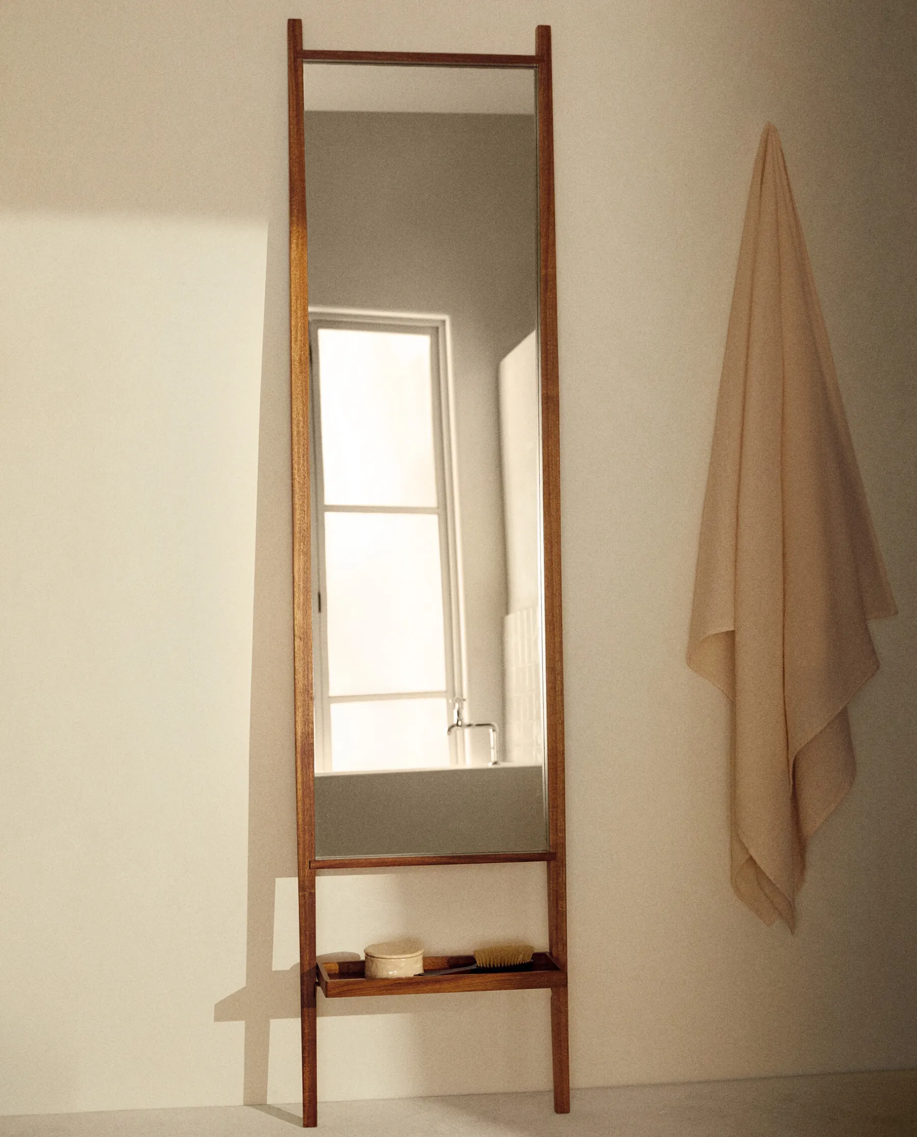 ZARA Home Wooden Full Length Mirror With Stand