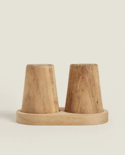 ZARA Home Wooden Salt And Pepper Shaker Set