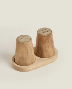 ZARA Home Wooden Salt And Pepper Shaker Set